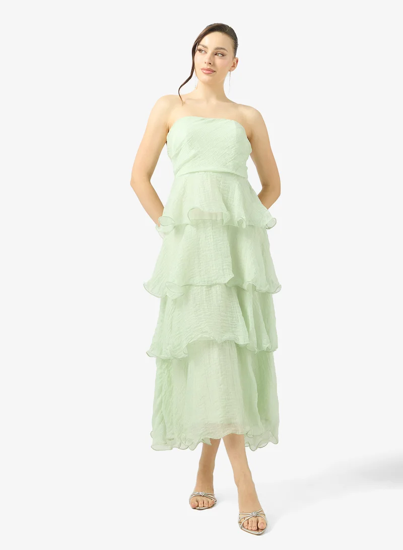 Ginger Bandeau Tiered A Line Dress